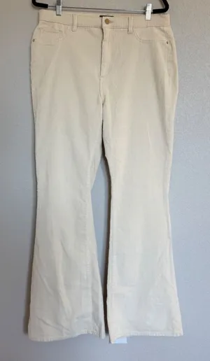 DL1961 Rachel Flare Ultra High Rise Instasculpt Corduroy Pants Eggshell 32 thumbnail 1