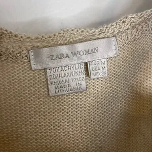 Zara Crochet Tie waist Dress medium Cottagecore thumbnail 4