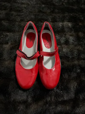 Pazzo Mary Jane Womens 8 red Leather Slip On shoes loafers thumbnail 2