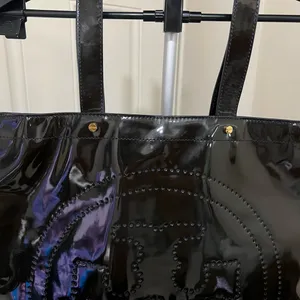 TORY BURCH Style No. 11075807 Patent Leather Tote Black/Navy Lining thumbnail 4