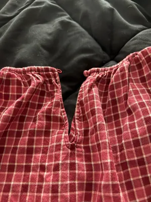 {TIME and TRU} Red Plaid Flutter Sleeve Tiered Prairie Mini Dress thumbnail 8