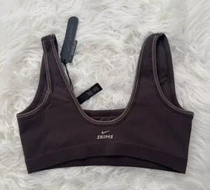 Nike Skims Ribbed Seamless Micro Scoop Bra Phoenix Truffle Size Small thumbnail 1