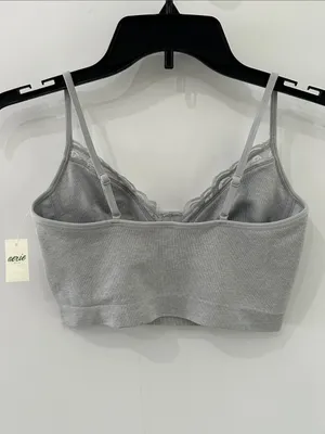 Aerie Superchill Seamless Corset Tank Top Longline Bra NEW Gray Size Small thumbnail 6