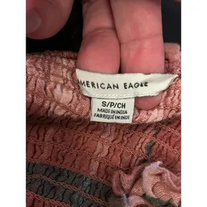 American Eagle Outfitters Tank Top Womens Small Plaid Smocked Strapless Crop thumbnail 5
