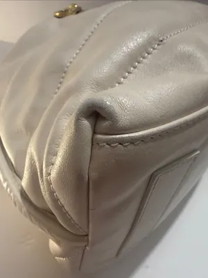 Moncler Amandine Borsa White Leather Puffer Satchel thumbnail 9