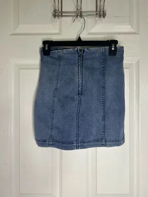Free People Denim Skirt Mini Modern Femme thumbnail 3