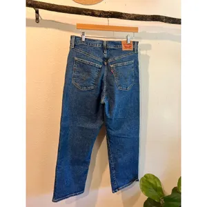 Levi's Ribcage Straight Ankle Cropped Dark Wash Cotton Denim Jeans Size 31 thumbnail 4
