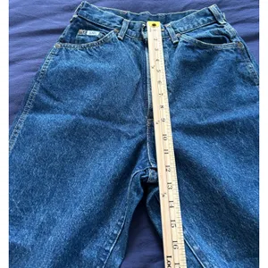 Vintage Lee High Waisted Straight Leg Jeans Medium Wash Raw Hem Size 6 Med USA thumbnail 9