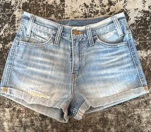 Levis Light Wash Orange Tab Rolled Cuff Jean Shorts 25x2" Size 26 thumbnail 1