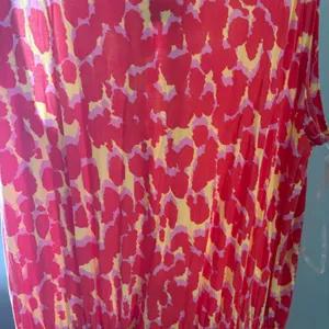GAP SPOTTED PRINT LAVA ORANGE Abstract Maxi Dress Elastic Waist w/ Drawstring 2X thumbnail 3