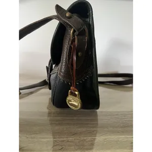 Vintage Dooney & Bourke Teton Collection All-Weather Leather saddle bag Brown thumbnail 5