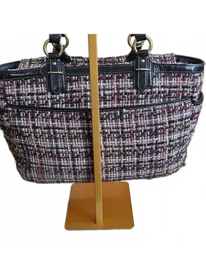 Coach Y2K Tweed Gallery Tote 2012 BLACK & RED thumbnail 7