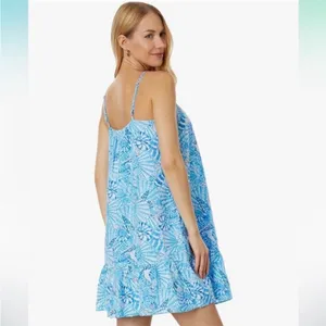 Lilly Pulitzer Jaydan Linen Dress in By The Seashore Amalfi Blue thumbnail 3