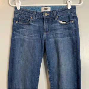 Paige Skyline Bootcut Dark Wash Jeans in Size 24 thumbnail 5