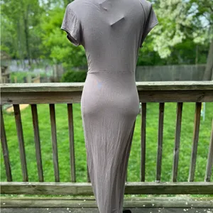 Rolla Coster taupe Ruched Midi Stretch Dress Large NWT thumbnail 4