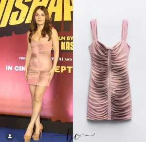 Zara Ruched Mini Dress - Dusty Rose Size Small thumbnail 2