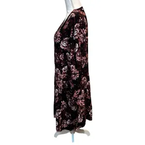 Garnet Hill Dress Women 12 Black Moody Floral Pockets Knee Length‎ Boho Artsy thumbnail 3