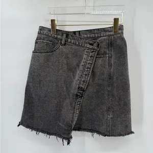 Free People Black Denim/Jean Mini Skirt‎ size 29 thumbnail 2