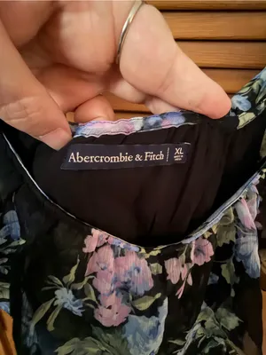 Abercrombie High Low Summer Dress Blue Floral size XL thumbnail 5