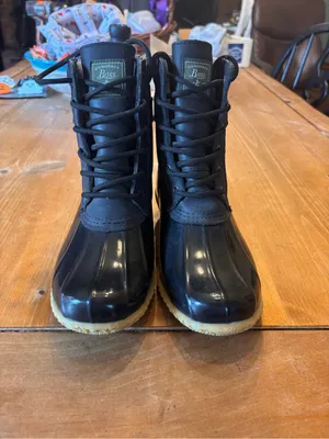 G.H. Bass & Co. womens Harlequin waterproof leather duck boots black 8M thumbnail 5