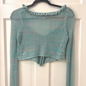 Urban Outfitters Open Knit Flyaway Cardigan XS‎ Boho Y2K Fairycore Crochet thumbnail 5