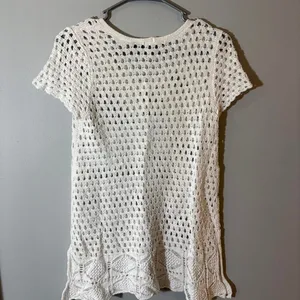 Jeanne Pierre White crochet‎ cotton top thumbnail 3