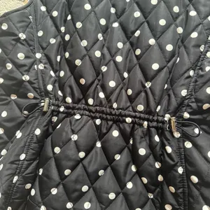 Croft & Barrow Black Quilted Vest with White Polka Dots thumbnail 5