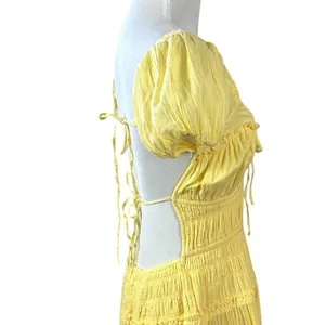 Free People Feeling Bonita Midi Maxi Dress in Yellow Size Medium Romantic Dainty thumbnail 9