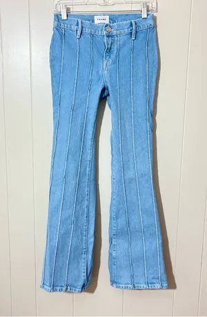 Frame Jeans Vanderbilt Women's Light Blue Low Rise Flare Size 25 thumbnail 1