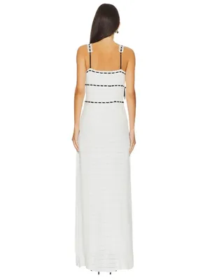 For Love & Lemons Mayfair Maxi Dress in White XSmall Womens Knit thumbnail 2