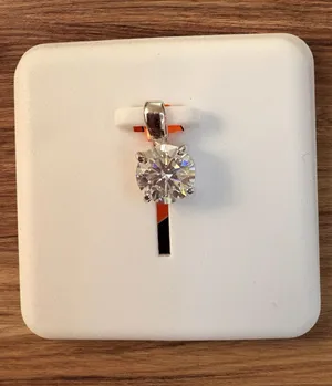 Sterling Silver Dainty 1CTW Round Cut Moissanite Pendant thumbnail 1