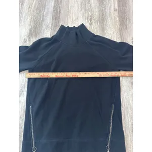 Athleta Cozy Karma Side Zip Mock Neck Sweatshirt Women's Medium Black Soft-Lined thumbnail 6
