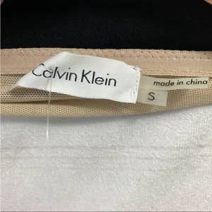 Calvin Klein NWT Womens Beige Colorblock Asymmetrical Hem Midi Dress Small thumbnail 5