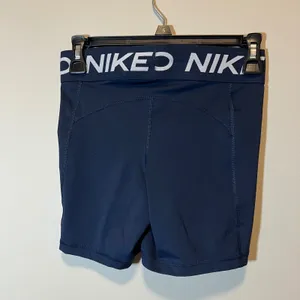 Nike Pro Dri-FIT Women Navy Blue Compression Spandex Shorts Small thumbnail 3