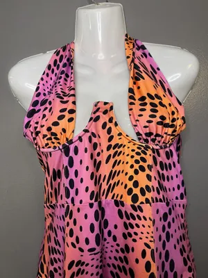 Princess Polly Feel Good Dress Womens 6 Multi Polka Dot Halter Mini Bodycon thumbnail 1