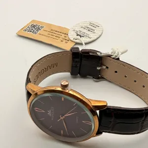 Margues Rose Gold Tone Watch with New Battery & Leather Band thumbnail 4