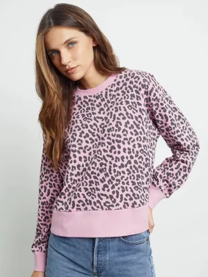 RAILS Cheetah Leopard Pink Jaguar Animal Print Sweatshirt Crew Pullover Top thumbnail 1