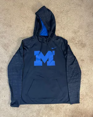 Nike Dri-Fit Women’s Navy Blue University of Michigan hooded sweatshirt thumbnail 1