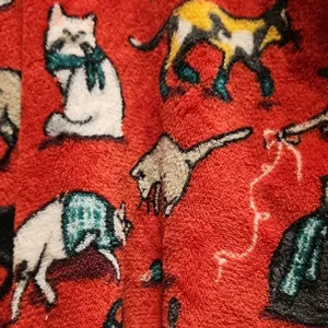 Like New! Vera Bradley Limited Edition Christmas Cats Plush Robe Womens Size S/M thumbnail 3