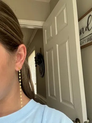 Chain duster earrings 18k gold thumbnail 4