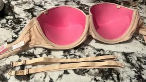 Victoria's Secret PINK Wear Everywhere Push-Up Strapless Bra 34D Beige Molded thumbnail 10
