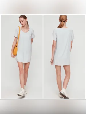 Aritzia Wilfred Free Teigen T-Shirt Dress – Blue Stone – S thumbnail 6