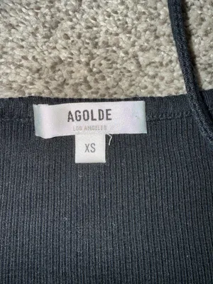 AGOLDE Ribbed Knit Asymmetric One-Shoulder Tank Top thumbnail 2