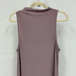 Leith Mauve Pleated Mock Neck‎ Sleeveless Shift Mini Dress Purple Women's Small thumbnail 5
