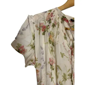 Polo Ralph Lauren Ivory Garden Floral Print Tie Neck Chiffon Maxi Dress Size XS thumbnail 12