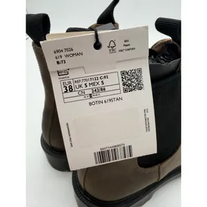Mango Utility Brown Bovine Leather Lug Sole Everyday Ankle Chelsea Boots 7.5 thumbnail 7