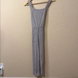 Free People Navy and White Striped Jumpsuit overalls 0 thumbnail 5