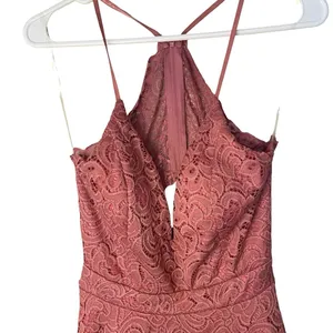 TRAC Pink Lace Halter Mini Dress Size M NWT thumbnail 2