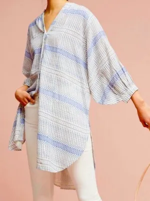 Maeve Women's Blue and White Blouse thumbnail 1