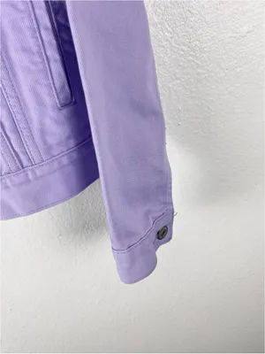 LEVI’S Lavender Denim Front Button Long Sleeves Pockets Trucker Jean Jacket XS thumbnail 7